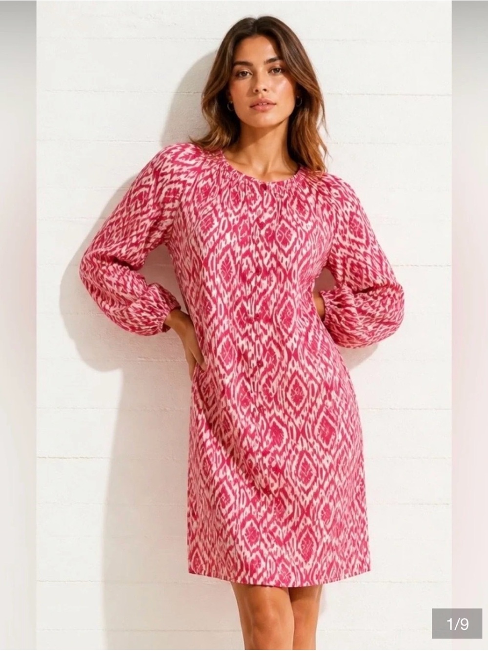 Anthropologie MAEVE Shift Dress with Balloon Sleeves and Waist Tie